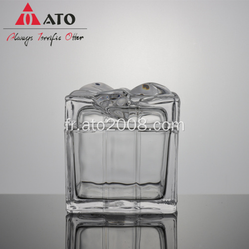 ATO Square Shape Decorative Glass Rangement Jar Candy